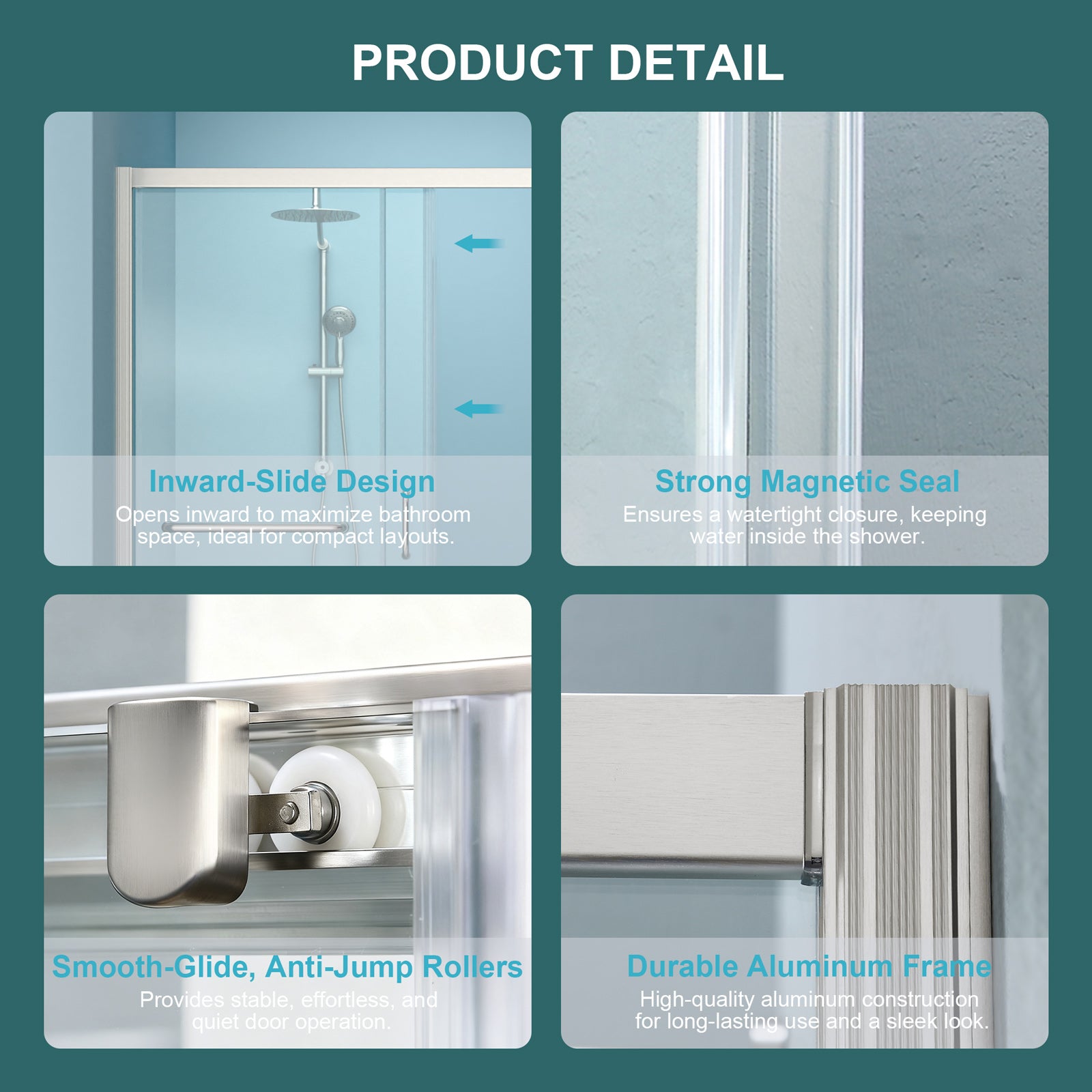 Shower Door 60" W x 72" H Single Sliding Bypass Shower Enclosure