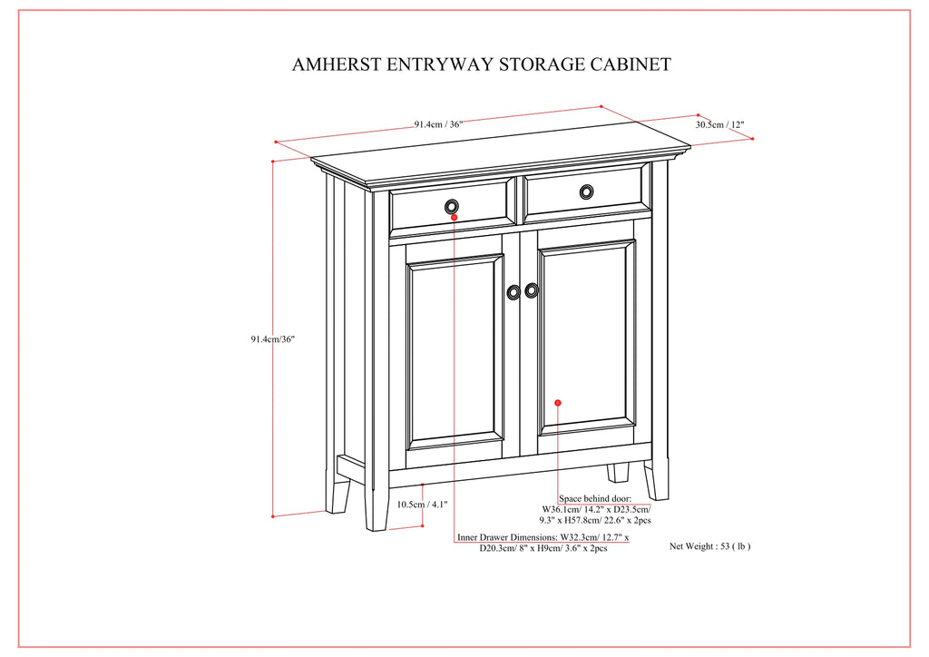 Amherst Entryway Storage Cabinet - Hickory