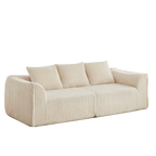 Minimalist 3-Seater Corduroy Sofa Featuring Curved Lines