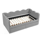 Twin Size Cozy Gingham Daybed with Two Storage Drawers