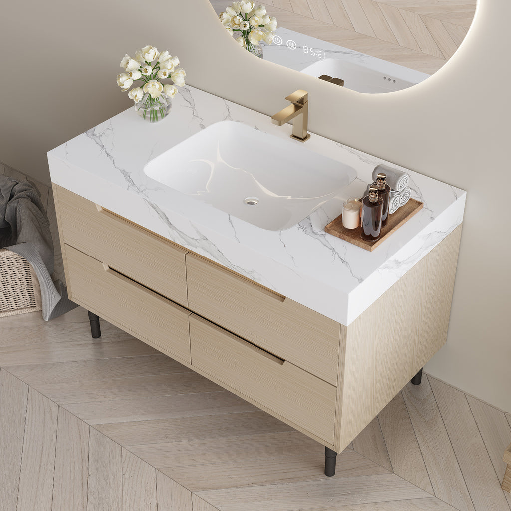 35.4" Modern Bathroom Vanity with Undermount Sink