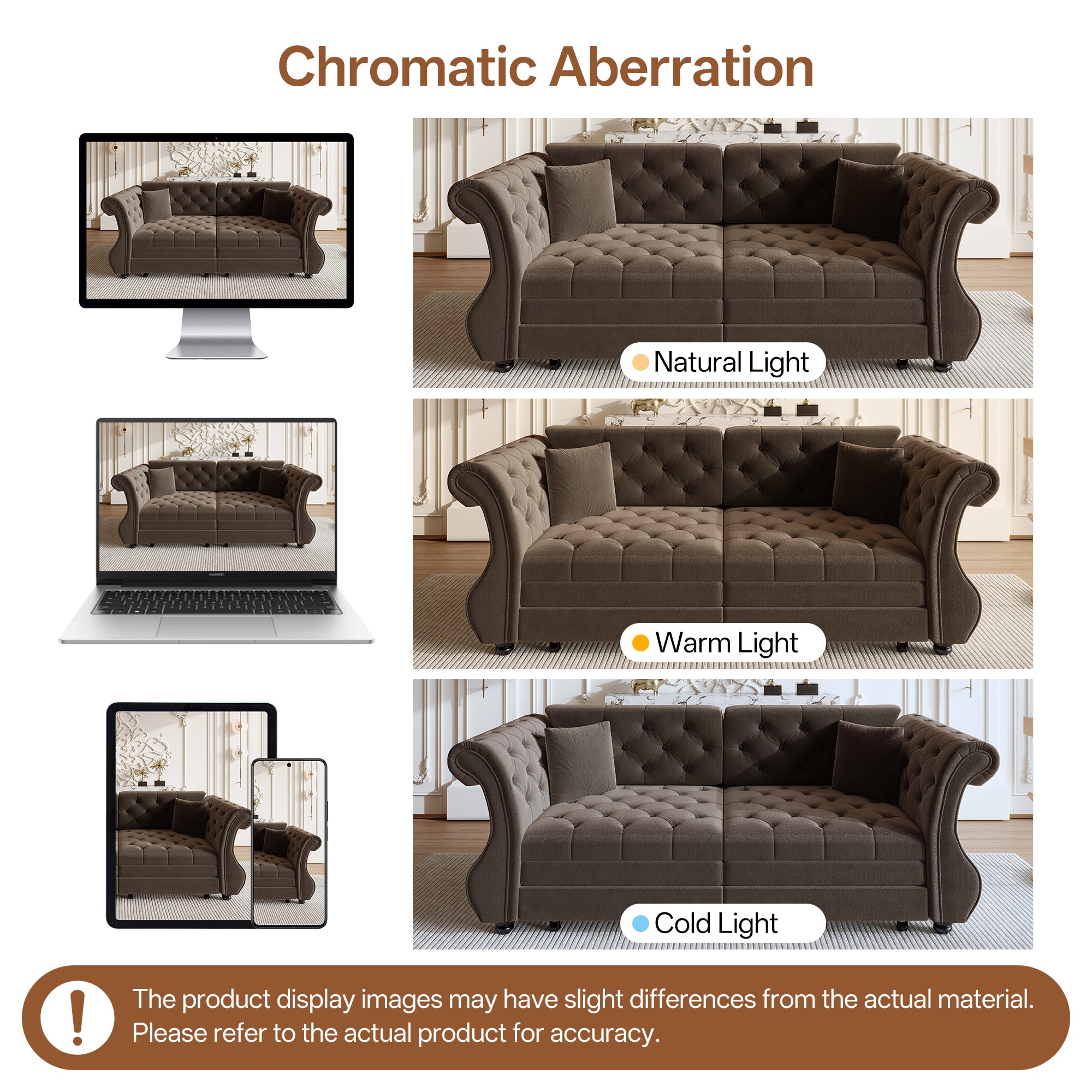 83.8" Oversized Chesterfield Pull Out Sofa Bed
