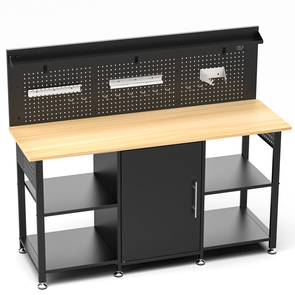 60 Inch Heavy Duty Workbench with Storage Cabinet