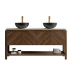 Indigo 60" Bathroom Vanity & Sink, Freestanding Plywood Storage Cabinet