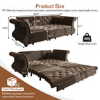 83.8" Oversized Chesterfield Pull Out Sofa Bed