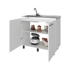 Gold Utility Sink Cabinet with 2 Doors and 3 Shelves