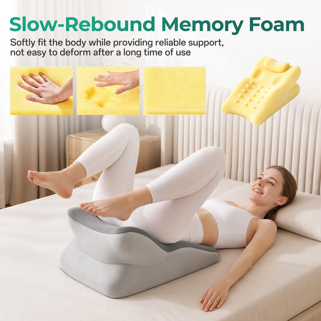 Ergonomic 27° Memory Foam Support Pillow for Couples