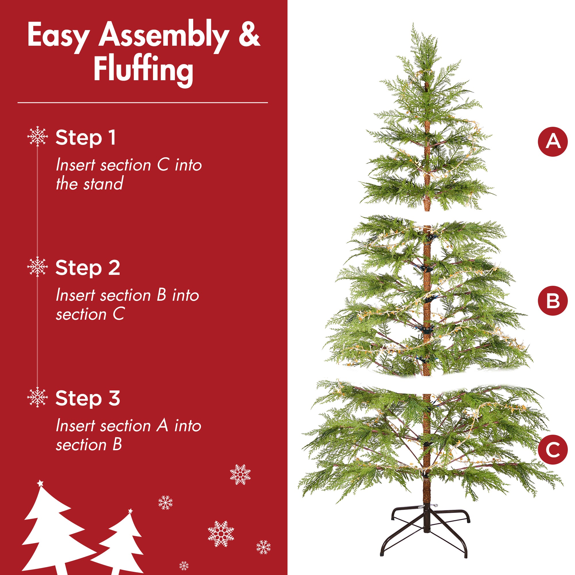 6 Feet Artificial Full Christmas Tree with LED Lights