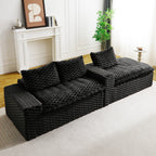 Black Turtle Velvet Versatile Convertible Sofa