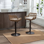 Modern Swivel Bar Stools Set of 2 Adjustable Counter Height Chairs