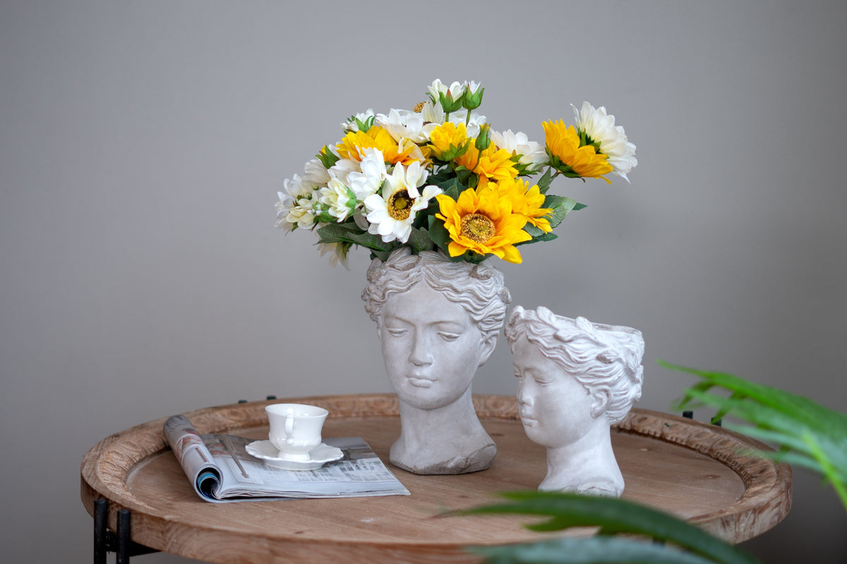 Small Visage Cement Wall Planter Wall Vase