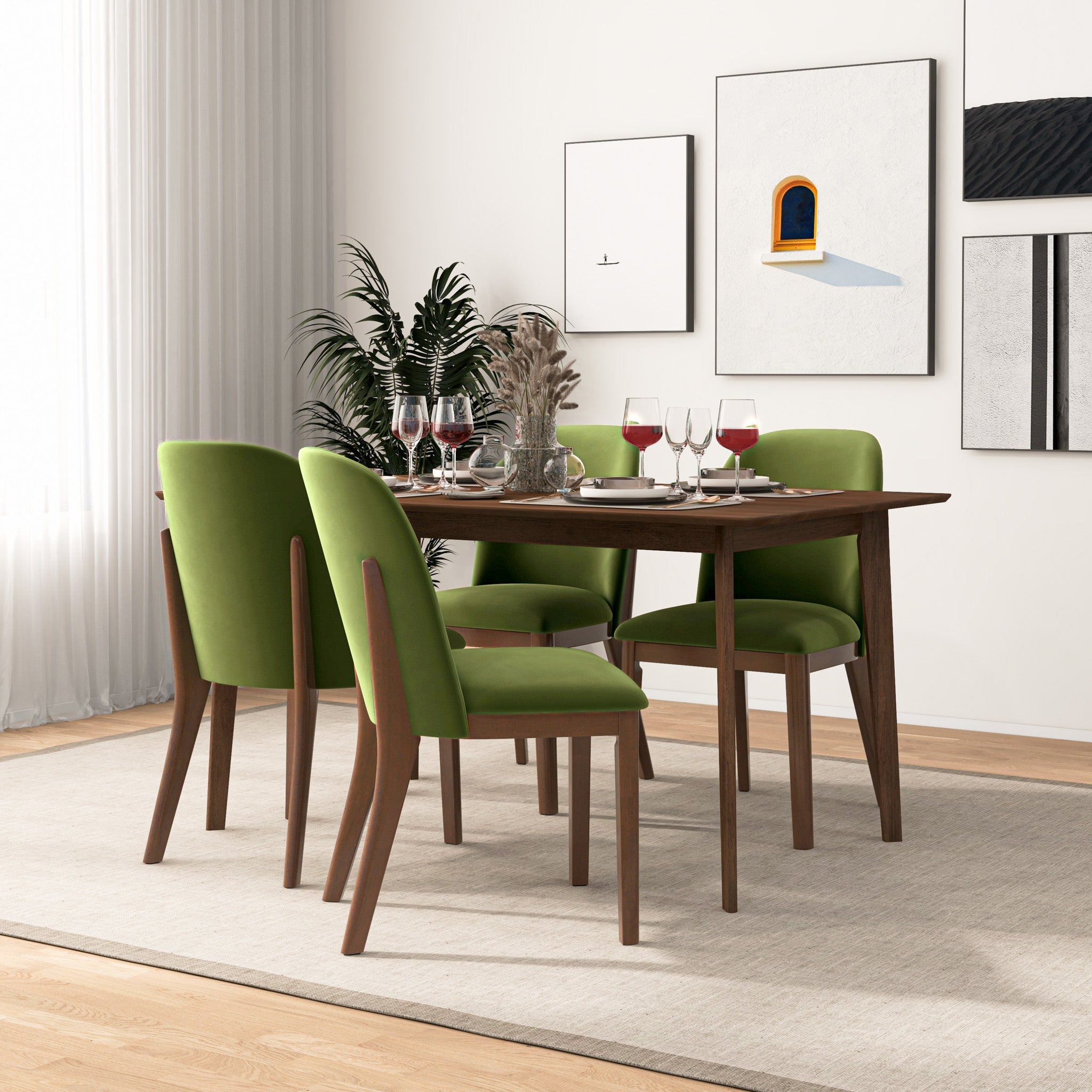 Kaitlyn Mid-Century Modern Dining Chair Set of 2