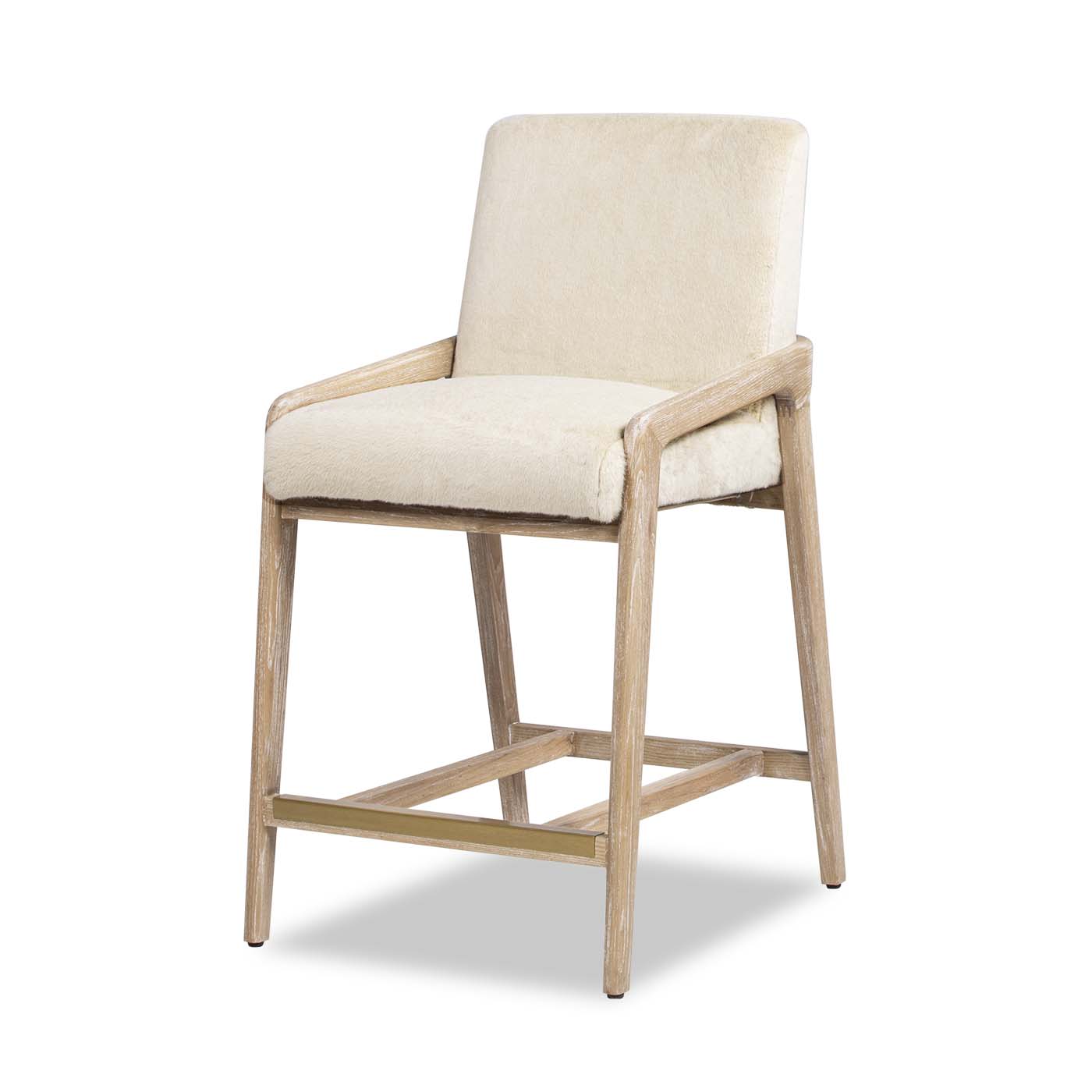 Arizona 25.5" Solid Ash Wood Upholstered Counter Stool