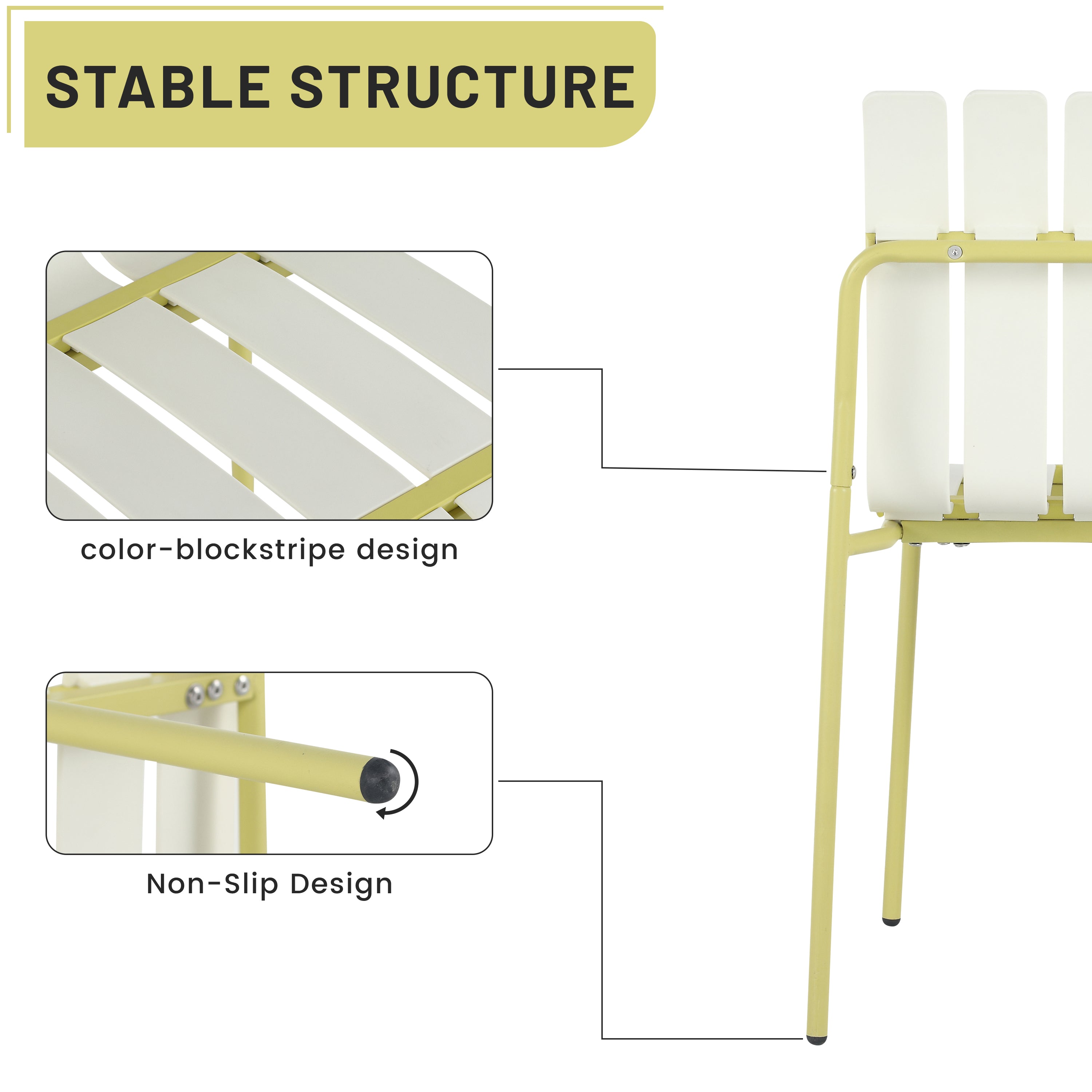 Summer 4-Pack Modern Striped Color Block Chairs Set