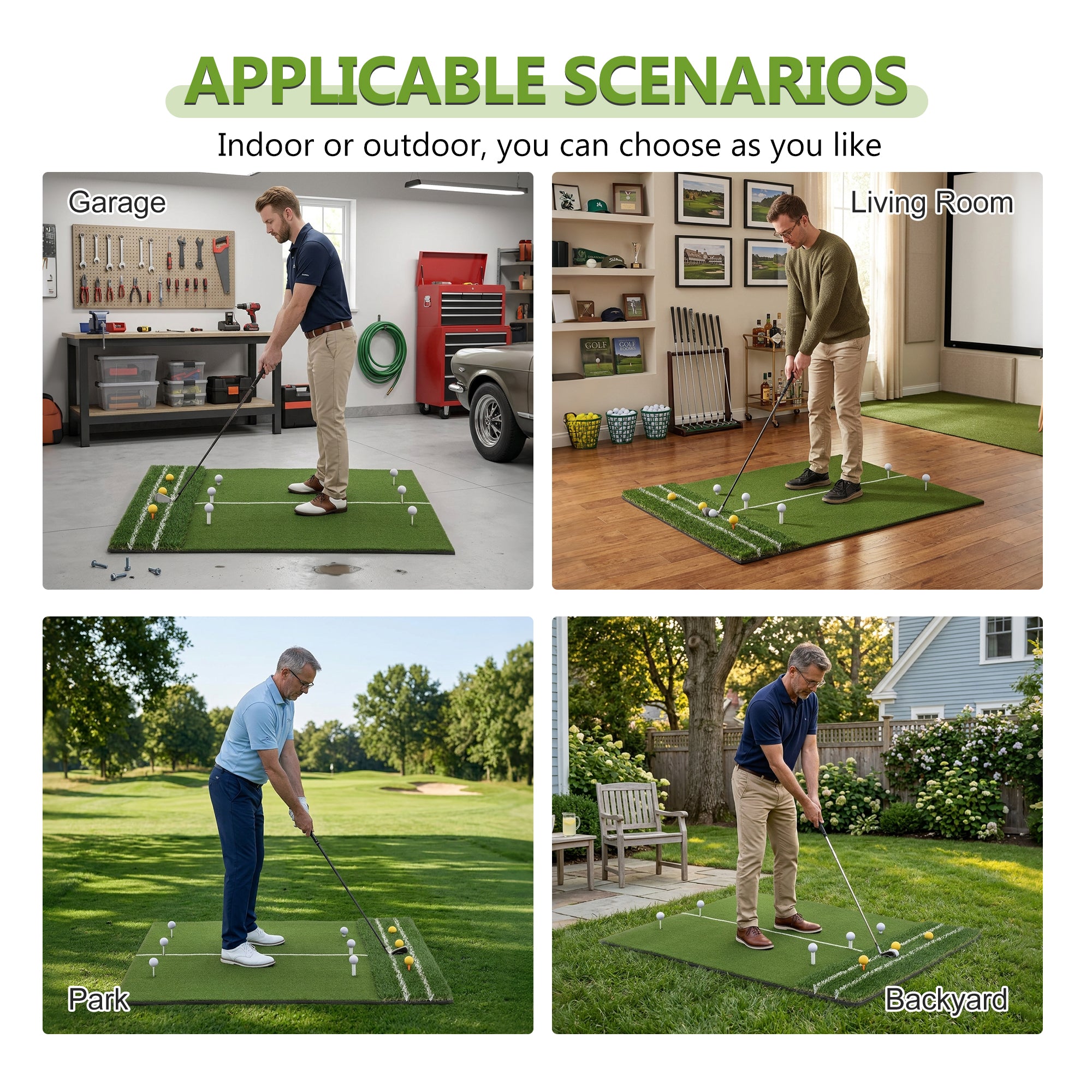 5'x4' Golf Hitting Mat with Guide Line