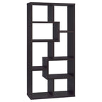 8-Shelf Cappuccino Geometric Bookcase