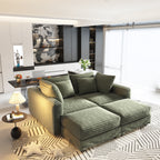 Plush Corduroy 4-Seat Sofa