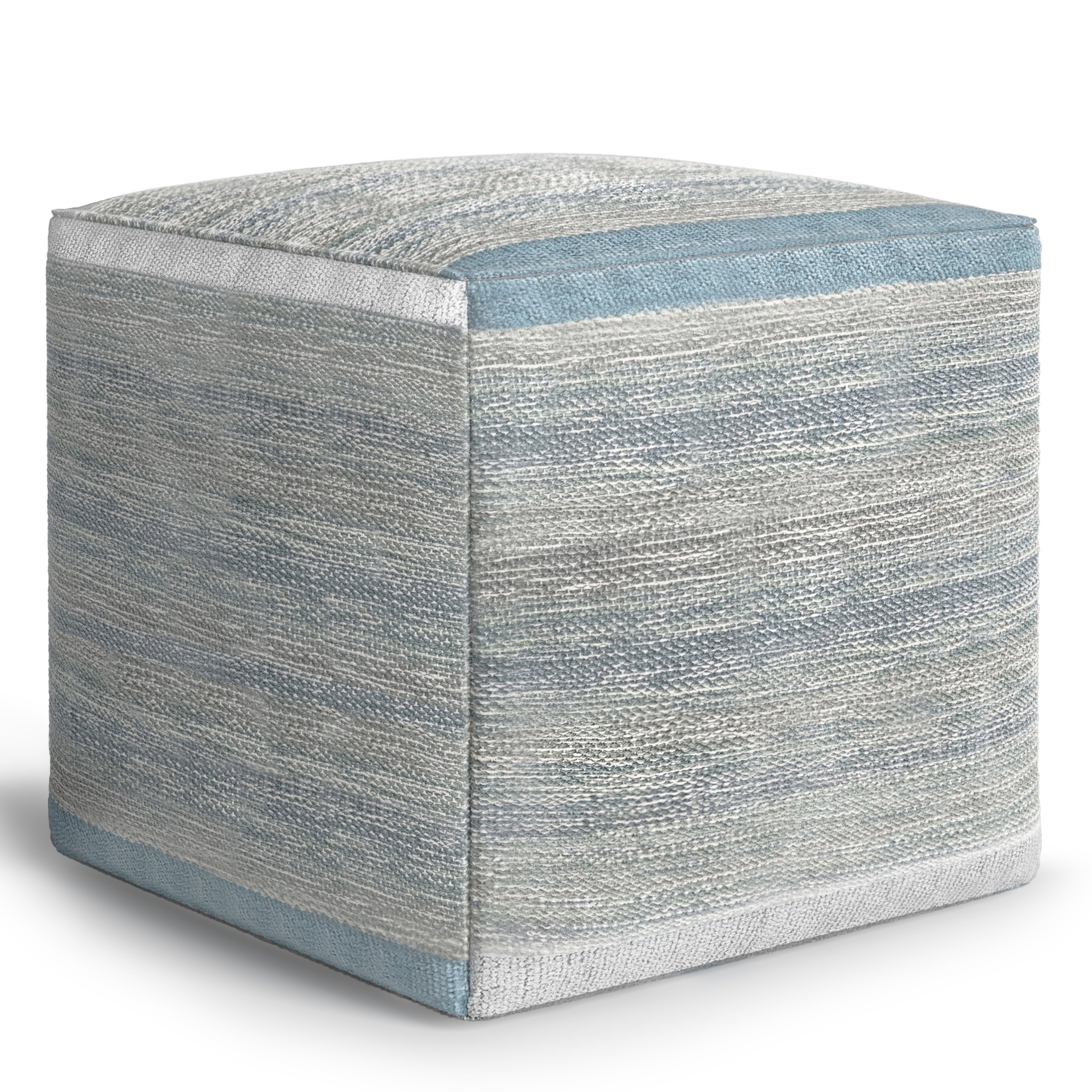 Naya Cube Pouf - Blue Melange