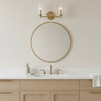 Regal Double Light Vanity With Clear Ribbed Glass - Satin