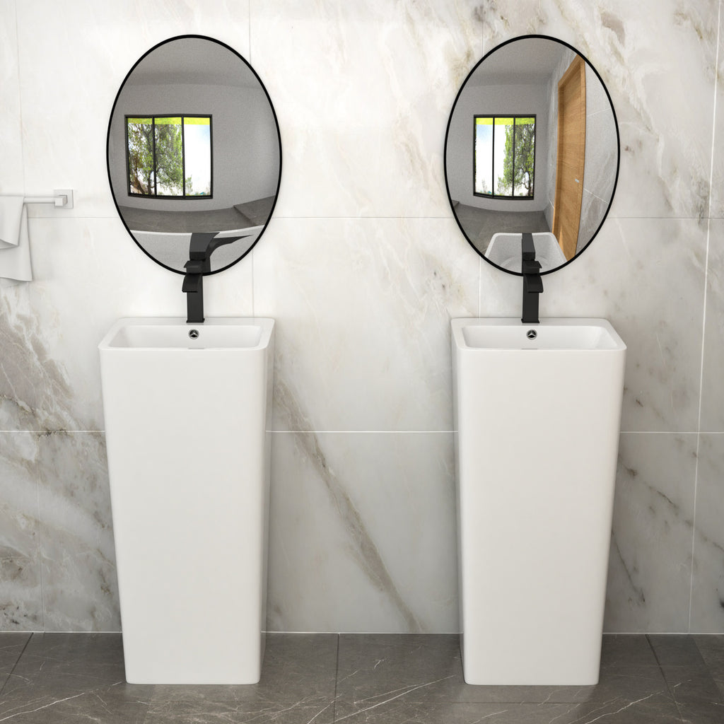 16" Classic Ceramic Bathroom Vanity Sink