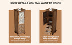 Rustic Wooden Storage Cabinet with Decorative Cutout Door & 3 Drawers