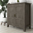 Burlington 30 Inch Wide Solid Wood Low Storage Cabinet in Farmhouse