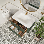 36" Wall Mounted & Floating Single Bathroom Vanity