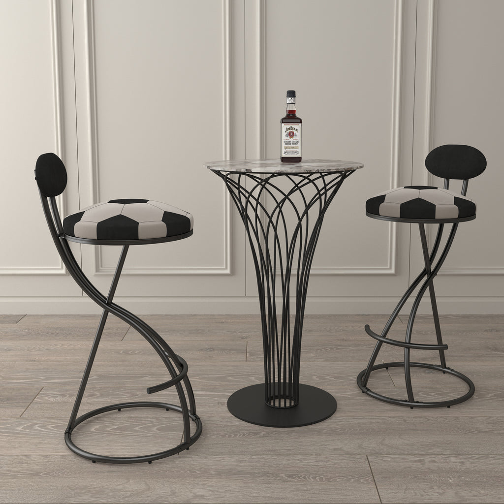Upholstered S-Shaped Barstools Set of 2