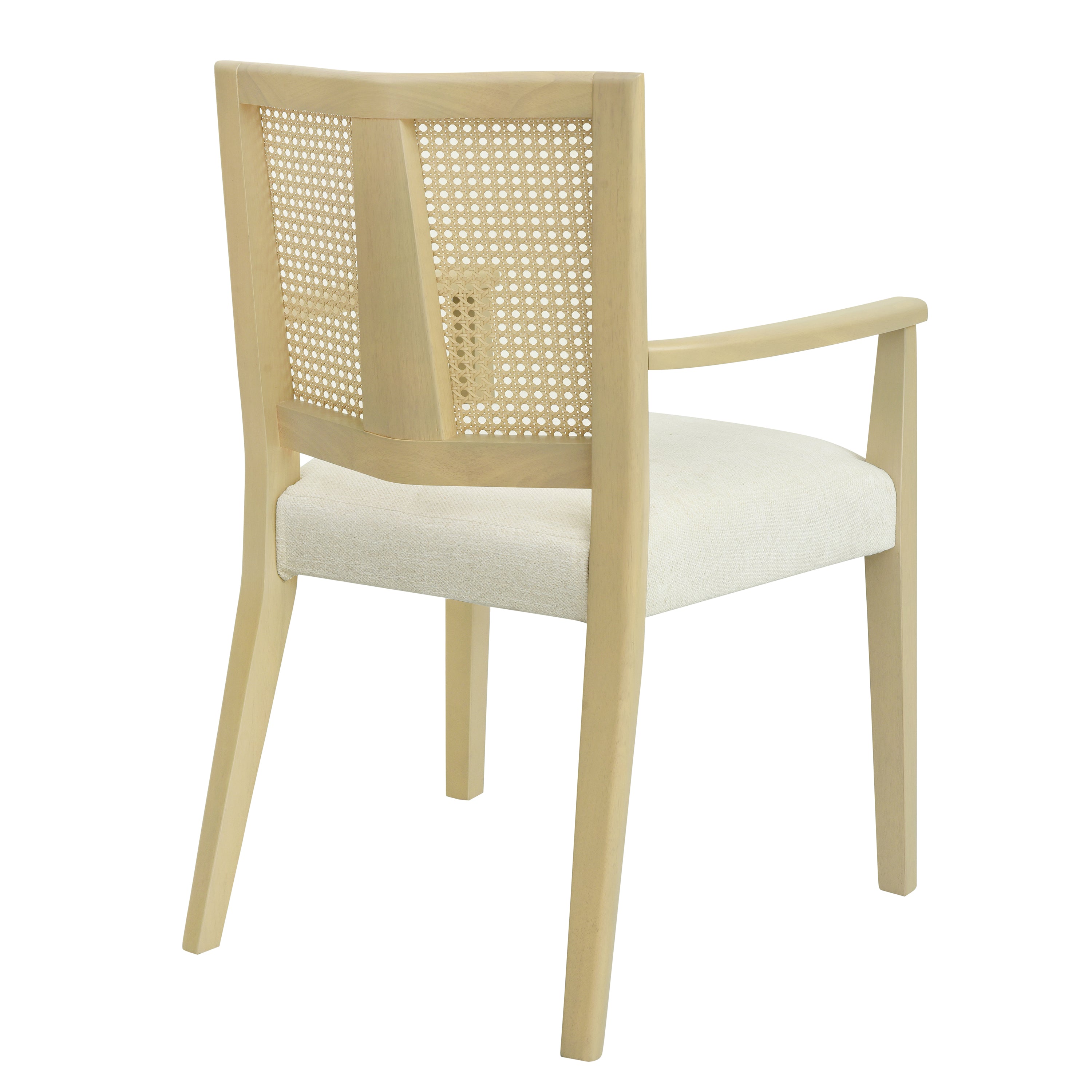Arm Dining Chair Set of 2 - Light Ash & Beige