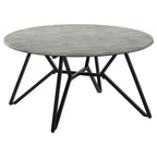 Travis Cement and Gunmetal Round Top Coffee Table