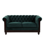 VIVALUX 59.44" Chesterfield Velvet Loveseat Sofa
