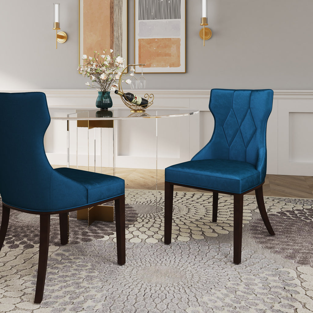 Reine Wood Upholstered Dining Chair in Cobalt
