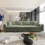 Plush Corduroy 4-Seat Sofa - Modern Comfy Upholstered Couch