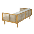 Outdoor Patio Sofa with Acacia Wood and Rope Design