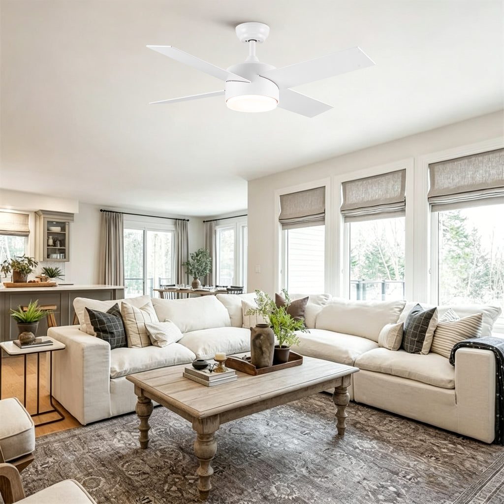 44" Ceiling Fan with Lights & Remote - Matte Finish