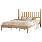 Queen Size Wood Platform Bed with Gourd Shaped Headboard