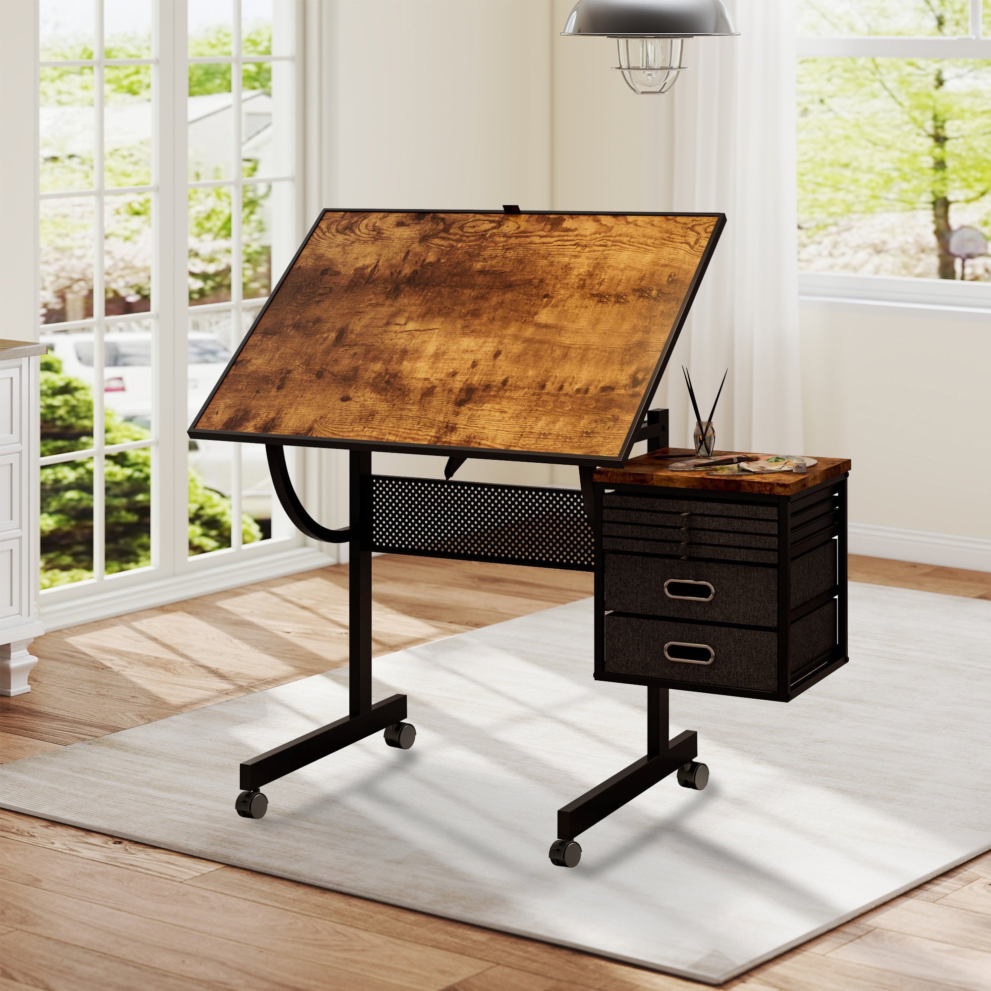 1500 Pieces Jigsaw Puzzle Table with Wheels - Black