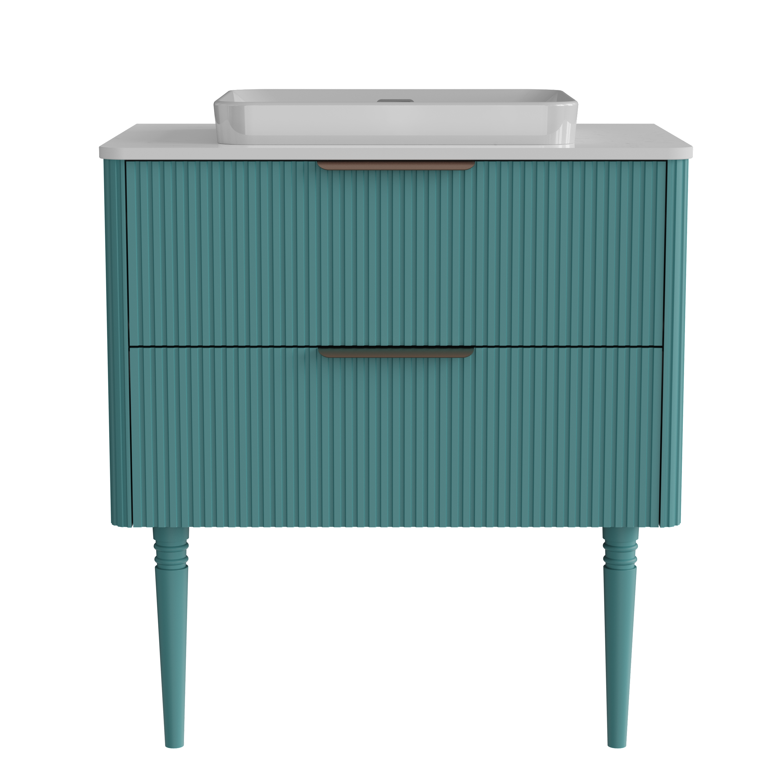 Elena Striped Aquamarine Bathroom Vanity Without Sink