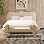 Mason 60.5" Arched Arm Bench with Bolster Pillows, Camel