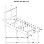 Ivory Twin Bed with Nailhead Trim