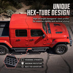 Hexagonal Style Running Boards Compatible with Jeep Gladiator