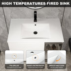 30" Wall-Mounted Bathroom Vanity With Ceramic Sink