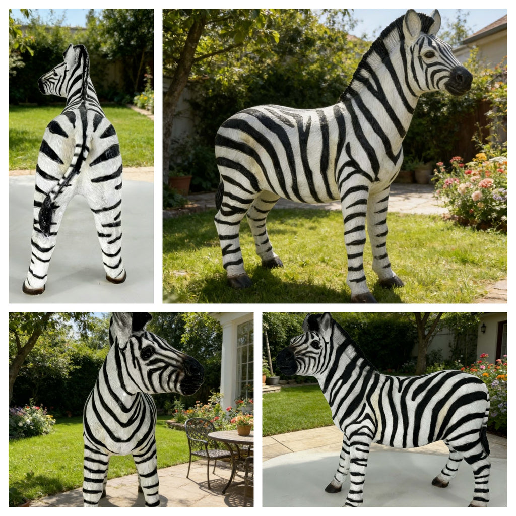 Simulated Zebra Garden Statue