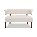 Jared Roll Arm Tufted Bench Settee, Sky Neutral