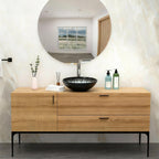 Artistic Tempered Glass Bathroom Vessel Sink