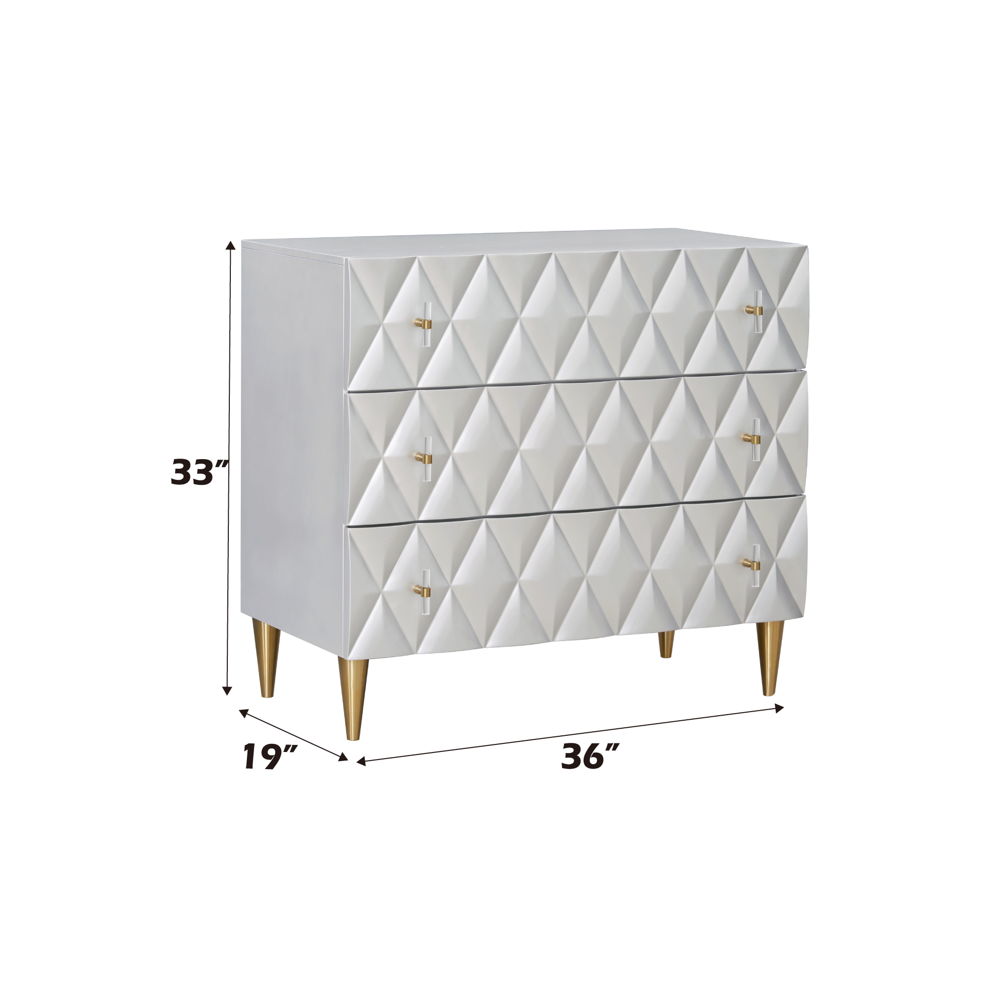 Anson Metallic 3-Drawer Cabinet