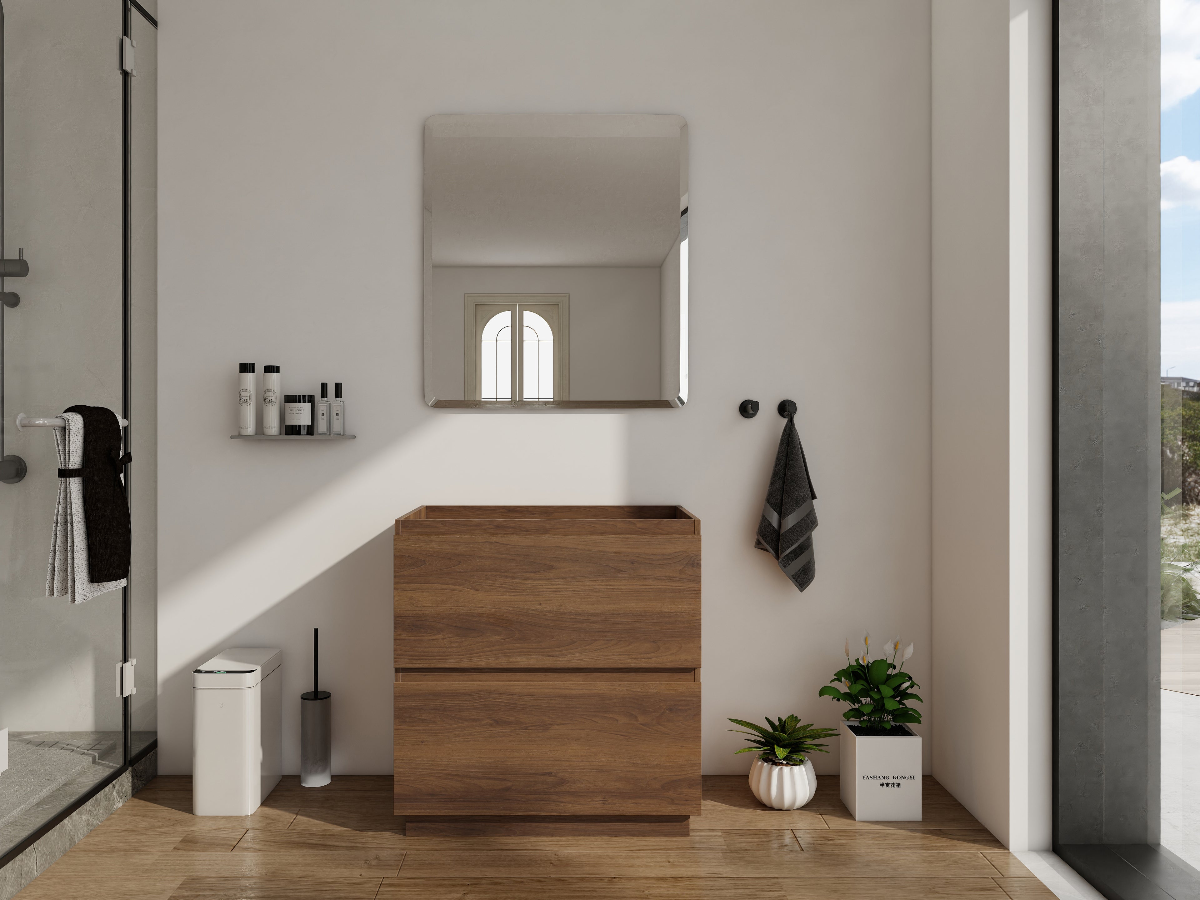 30" Modern Undermount Bathroom Sink Cabinet