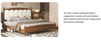 King Size Platform Bed Frame with Upholstered Headboard