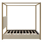 Queen Size Upholstery Canopy Platform Bed with Headboard