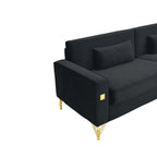 Black Velvet 2-Piece Sofa Set
